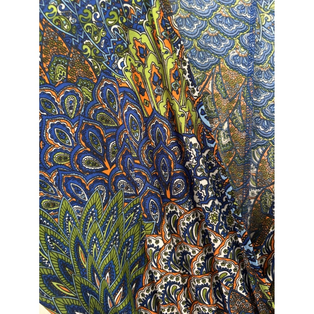 5th & Love Peacock Paisley Print Jumpsuit Blue Green Smocked Waist Womens XL - Picture 5 of 10